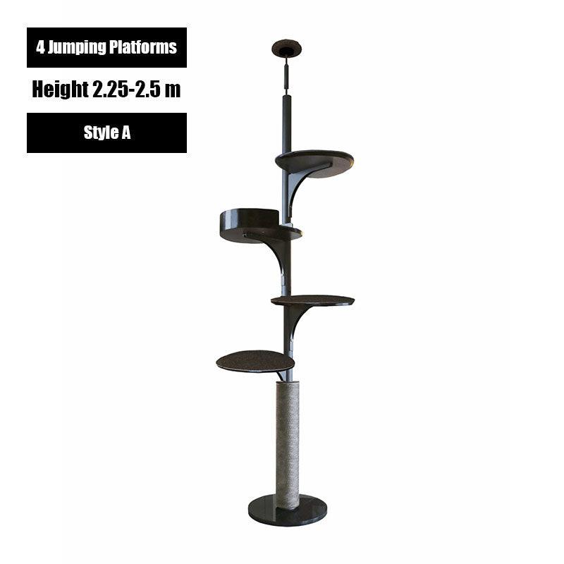 Deluxe Floor to Ceiling Cat Climbing Tree Black