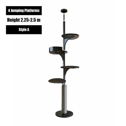 Deluxe Floor to Ceiling Cat Climbing Tree Black