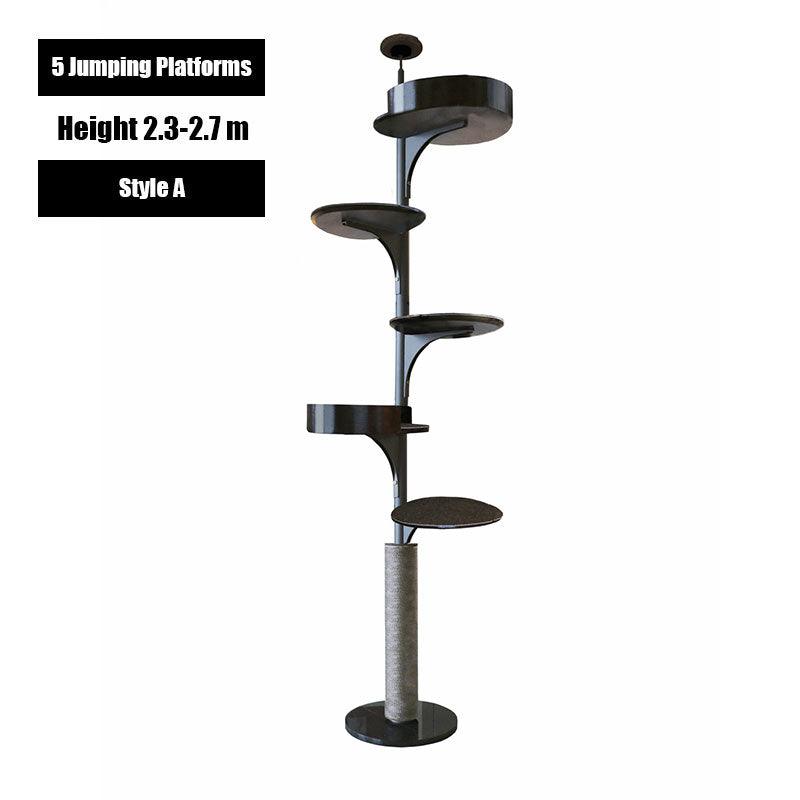 Deluxe Floor to Ceiling Cat Climbing Tree Black