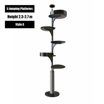 Deluxe Floor to Ceiling Cat Climbing Tree Black