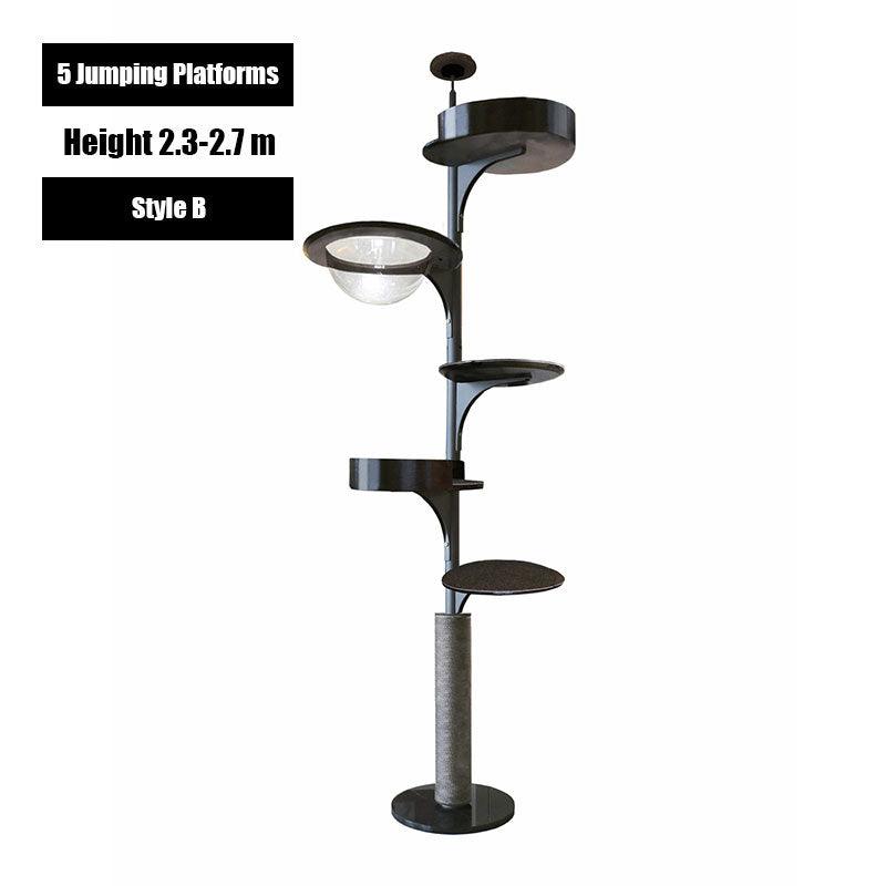 Deluxe Floor to Ceiling Cat Climbing Tree Black