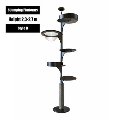 Deluxe Floor to Ceiling Cat Climbing Tree Black