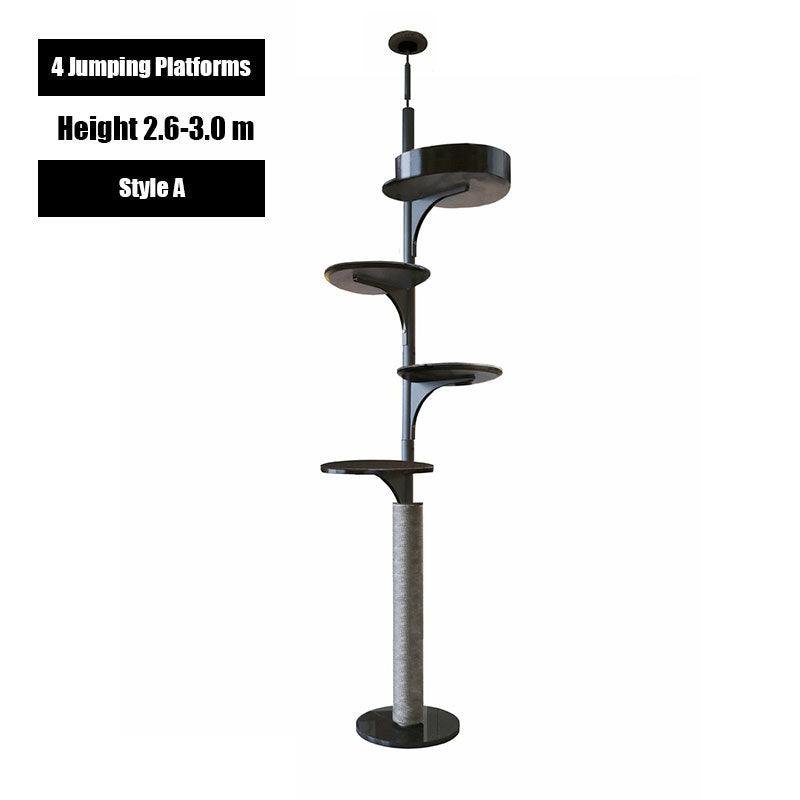 Deluxe Floor to Ceiling Cat Climbing Tree Black