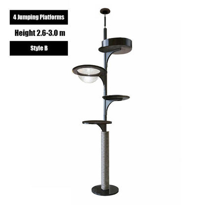 Deluxe Floor to Ceiling Cat Climbing Tree Black