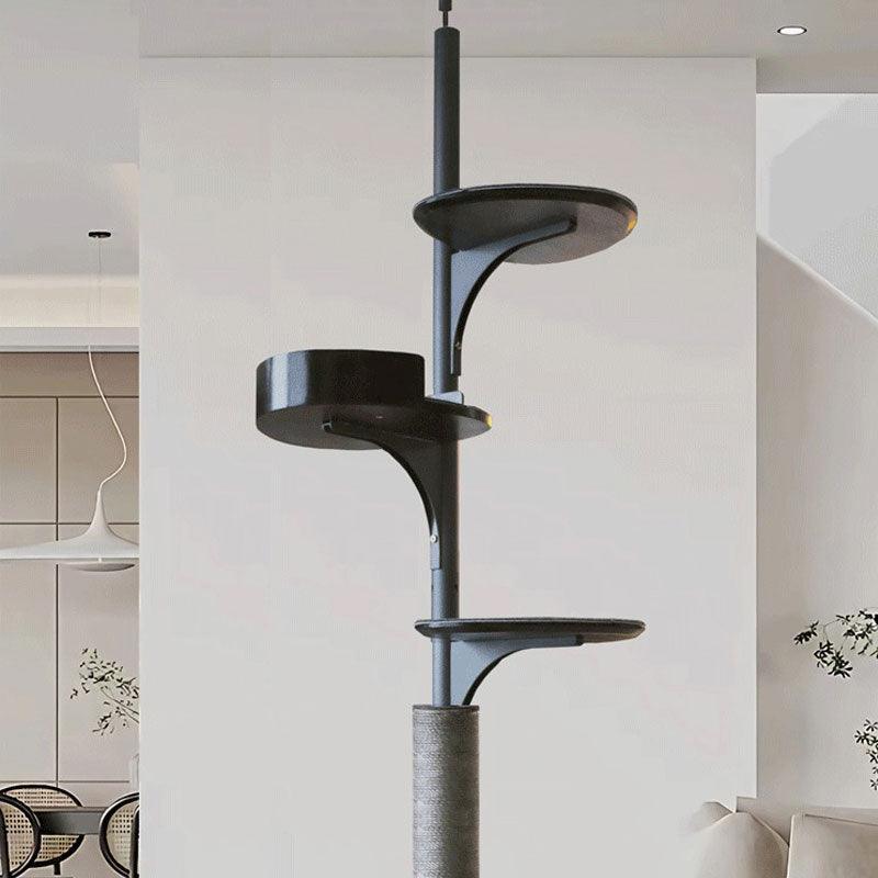 Deluxe Floor to Ceiling Cat Climbing Tree Black