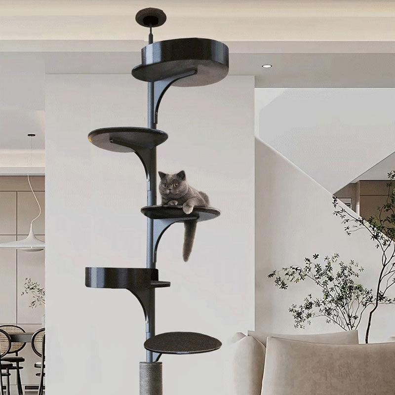 Deluxe Floor to Ceiling Cat Climbing Tree Black
