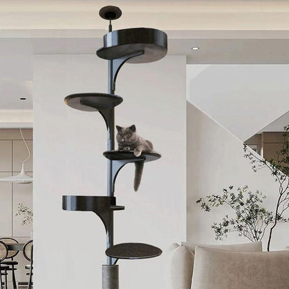 Deluxe Floor to Ceiling Cat Climbing Tree Black