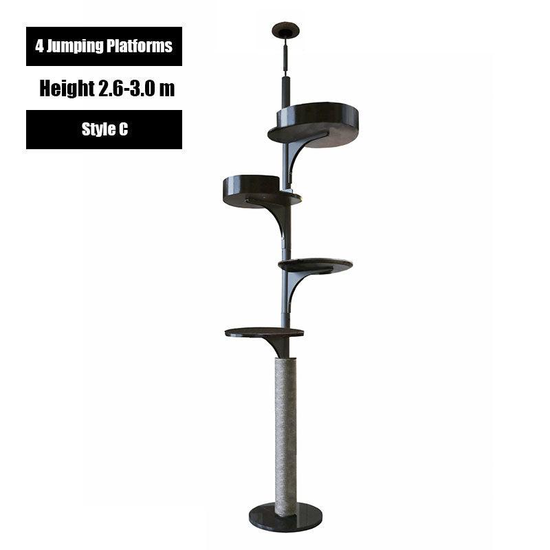 Deluxe Floor to Ceiling Cat Climbing Tree Black