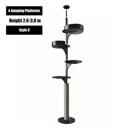 Deluxe Floor to Ceiling Cat Climbing Tree Black