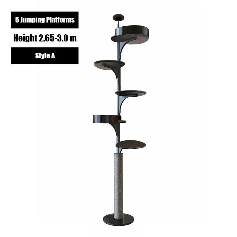Deluxe Floor to Ceiling Cat Climbing Tree Black