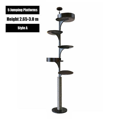 Deluxe Floor to Ceiling Cat Climbing Tree Black