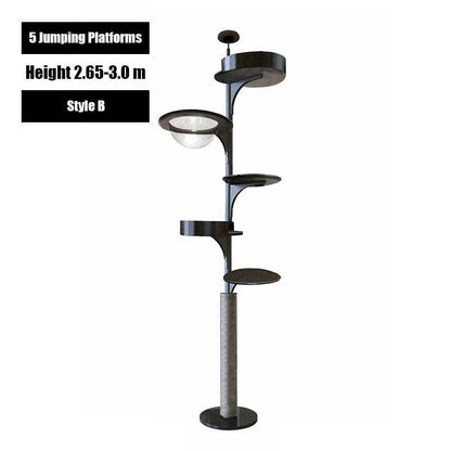 Deluxe Floor to Ceiling Cat Climbing Tree Black