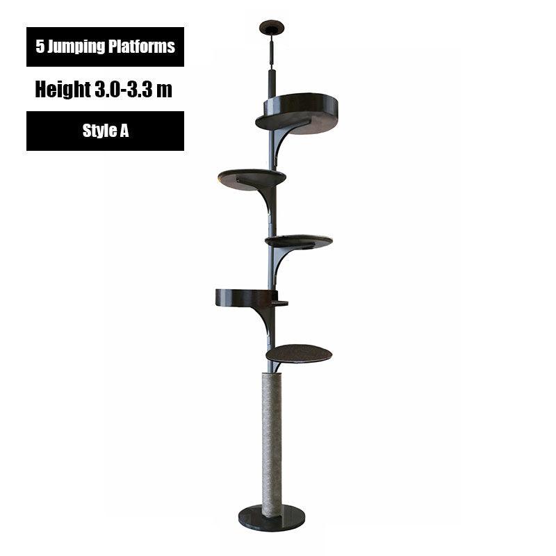 Deluxe Floor to Ceiling Cat Climbing Tree Black
