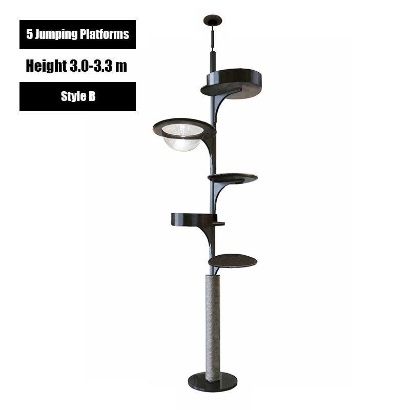 Deluxe Floor to Ceiling Cat Climbing Tree Black
