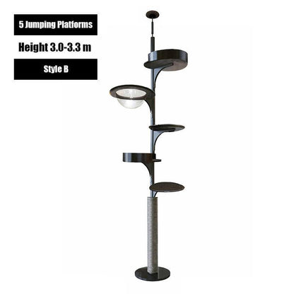 Deluxe Floor to Ceiling Cat Climbing Tree Black
