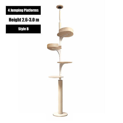 Deluxe Floor to Ceiling Cat Climbing Tree White
