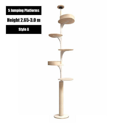 Deluxe Floor to Ceiling Cat Climbing Tree White