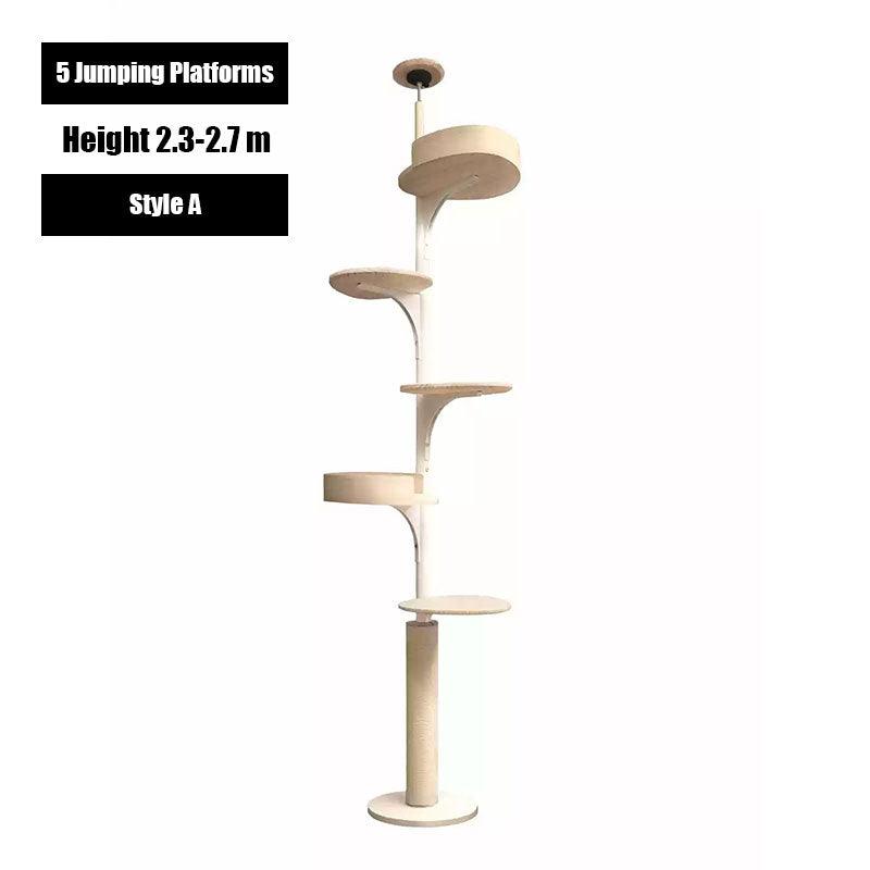 Deluxe Floor to Ceiling Cat Climbing Tree White