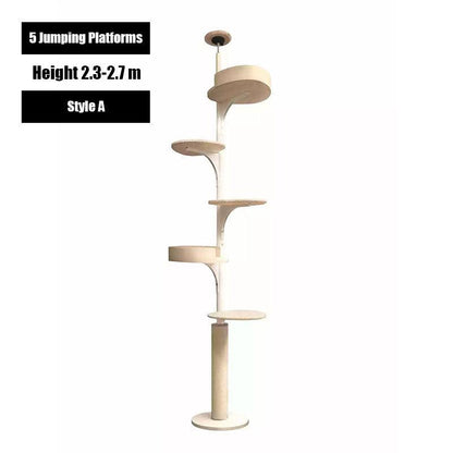 Deluxe Floor to Ceiling Cat Climbing Tree White