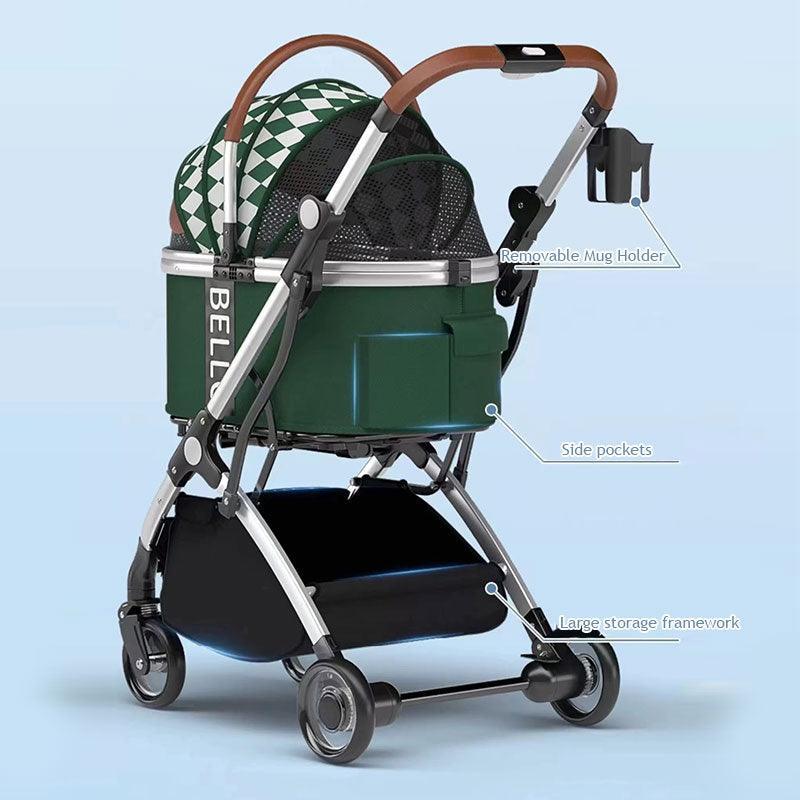 Luxury Detachable Cat Carrier 6 Color Rolling Stroller
