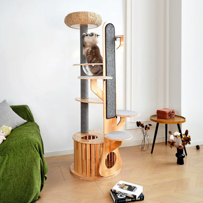Desert Continent Solid Wood Cat Climbing Tree