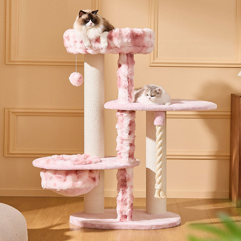 Dreamy Pink Climbing Cat Tree for Large Cats