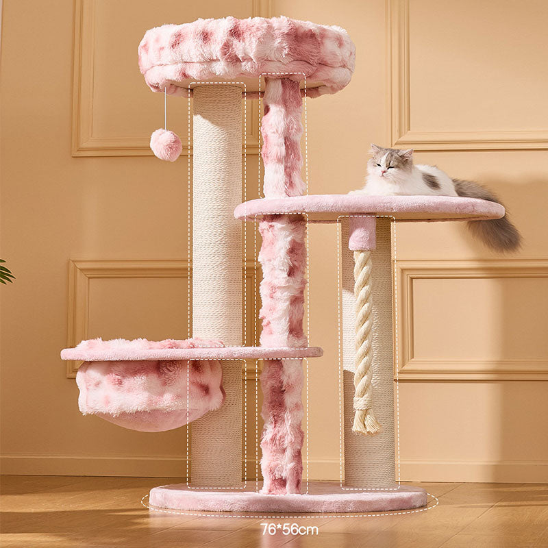 Dreamy Pink Climbing Cat Tree for Large Cats