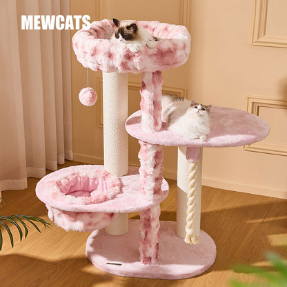 Dreamy Pink Climbing Cat Tree for Large Cats