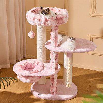 Dreamy Pink Climbing Cat Tree for Large Cats