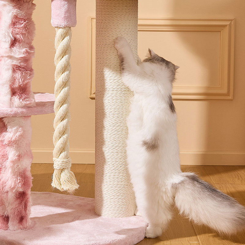 Dreamy Pink Climbing Cat Tree for Large Cats