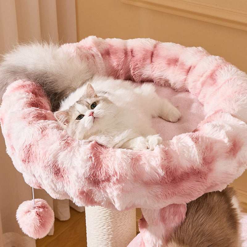 Dreamy Pink Climbing Cat Tree for Large Cats