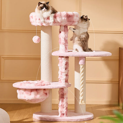 Dreamy Pink Climbing Cat Tree for Large Cats