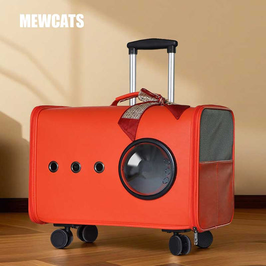Elegant Wheeled Pet Trolley Carrier Bag