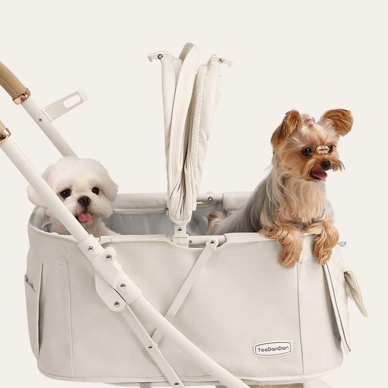 Elegant Bow Cat Stroller Carrier with Wheels