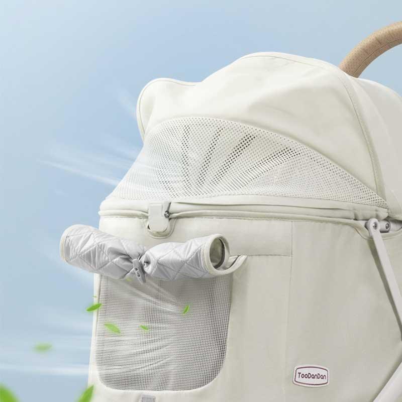 Elegant Bow Cat Stroller Carrier with Wheels