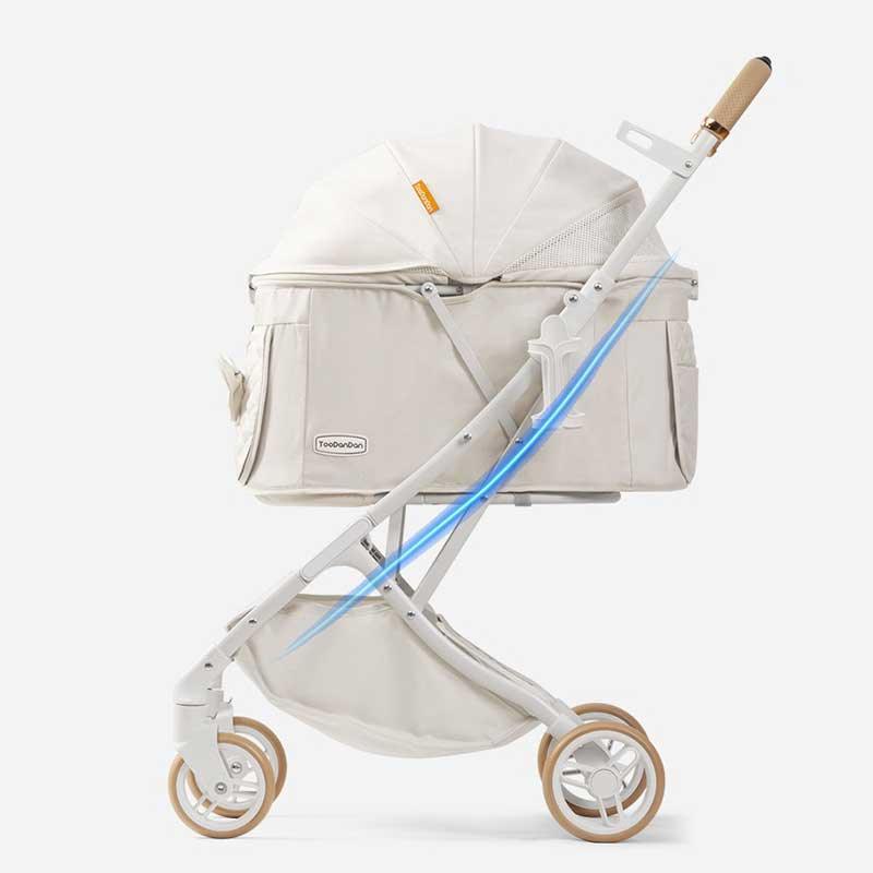 Elegant Bow Cat Stroller Carrier with Wheels