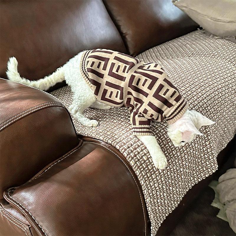 Elegant Warm Winter Hairless Cat Sweater Outfit