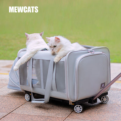 Expandable Large Cat Carrier Bag With Wheels Trolley