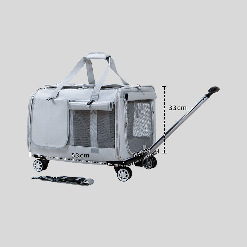 Expandable Large Cat Carrier Bag With Wheels Trolley