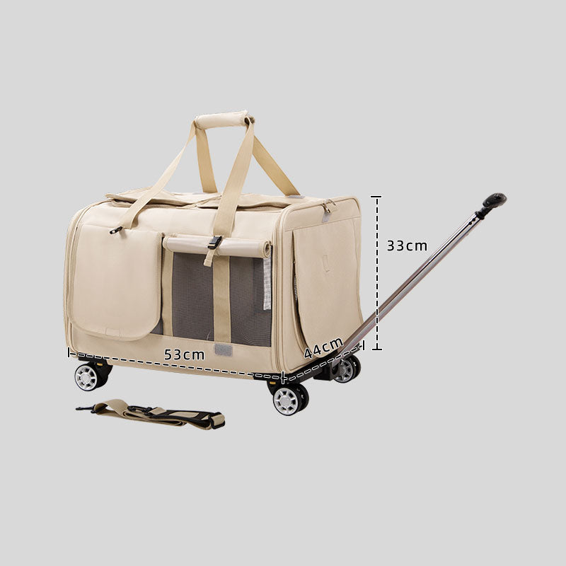 Expandable Large Cat Carrier Bag With Wheels Trolley