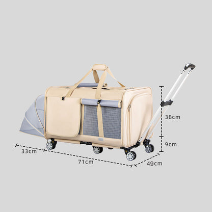 Expandable Large Cat Carrier Bag With Wheels Trolley (17)