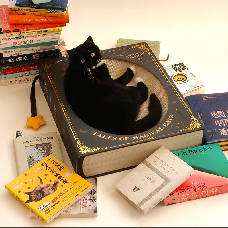 Fantasy Magic Book Cat Scratcher Bed
