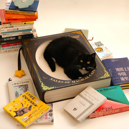 Fantasy Magic Book Cat Scratcher Bed