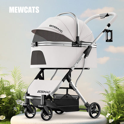 First Class Cat Stroller 3 Color Carrier with Wheels