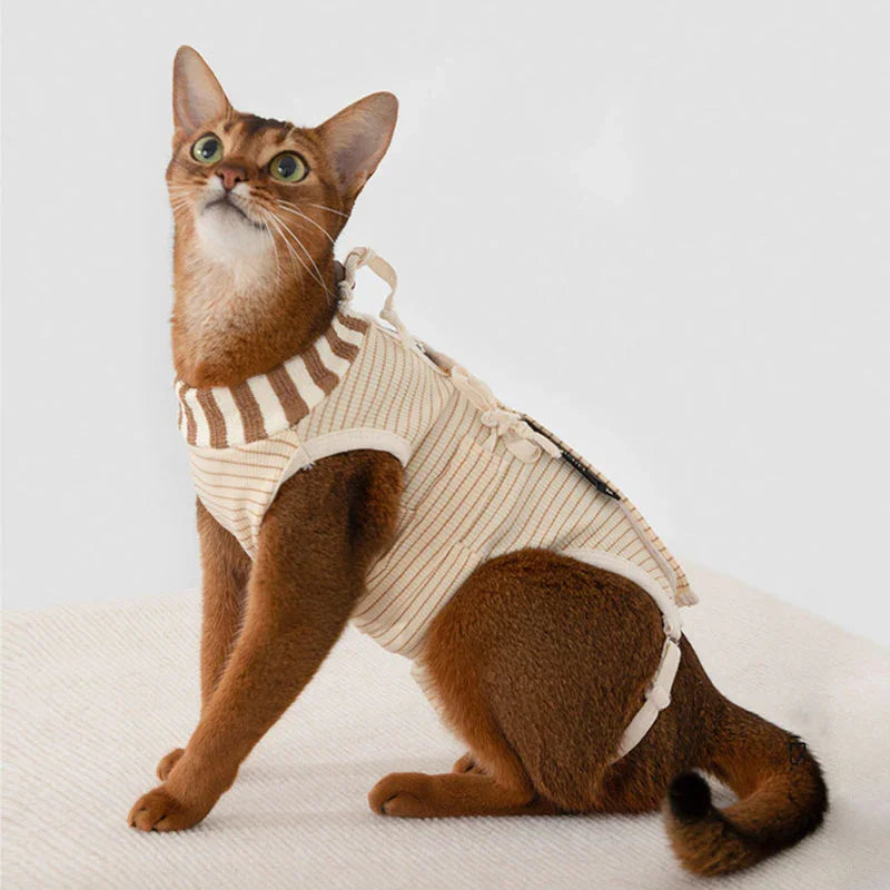 Flexible Anti-Licking Cat Recovery Onesie Cloth