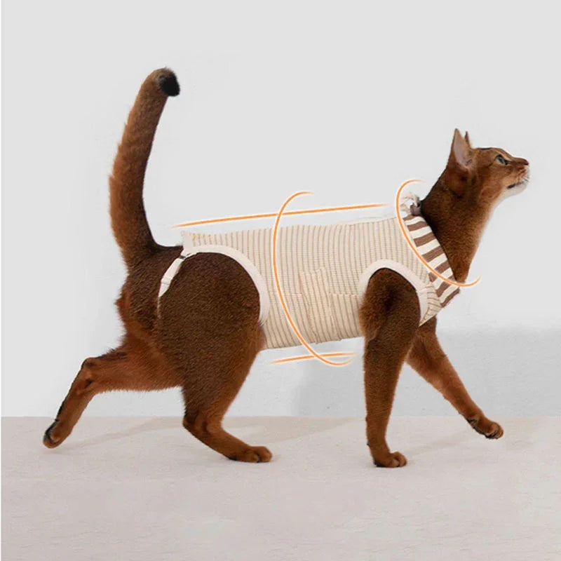 Flexible Anti-Licking Cat Recovery Onesie Cloth