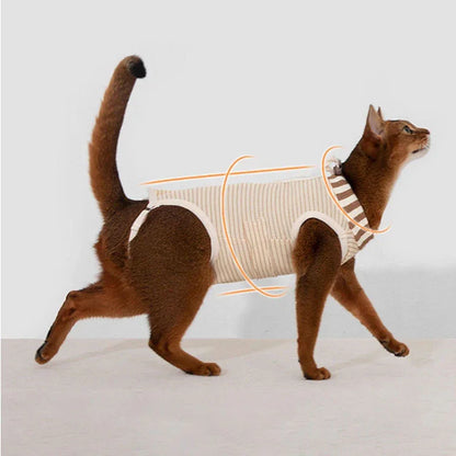 Flexible Anti-Licking Cat Recovery Onesie Cloth