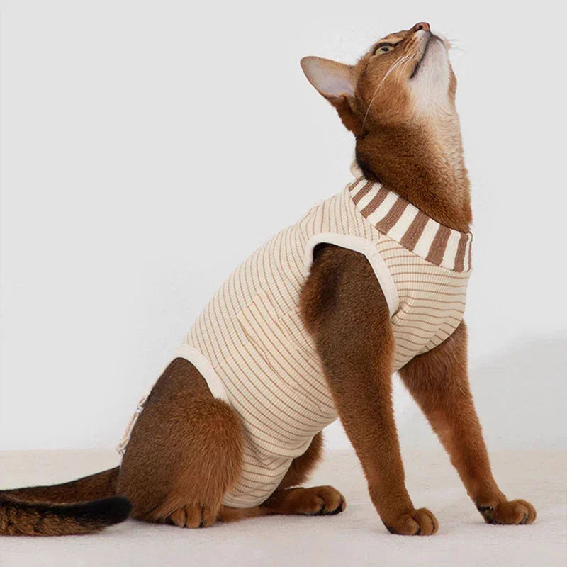 Flexible Anti-Licking Cat Recovery Onesie Cloth