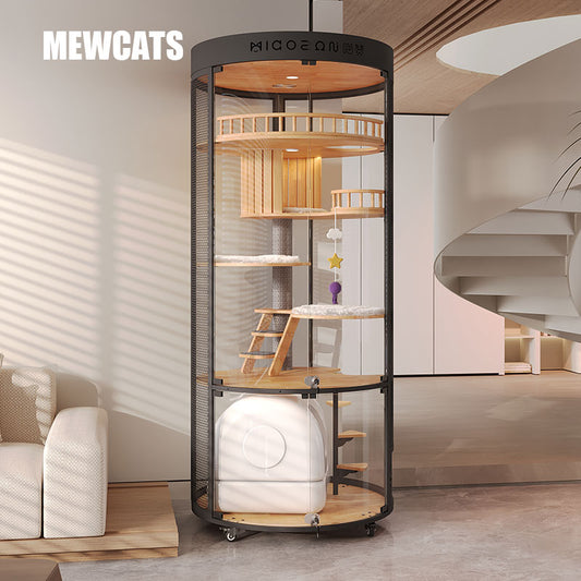 Floating Domain Panoramic Glass Cat Villa