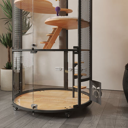 Floating Domain Panoramic Glass Cat Villa